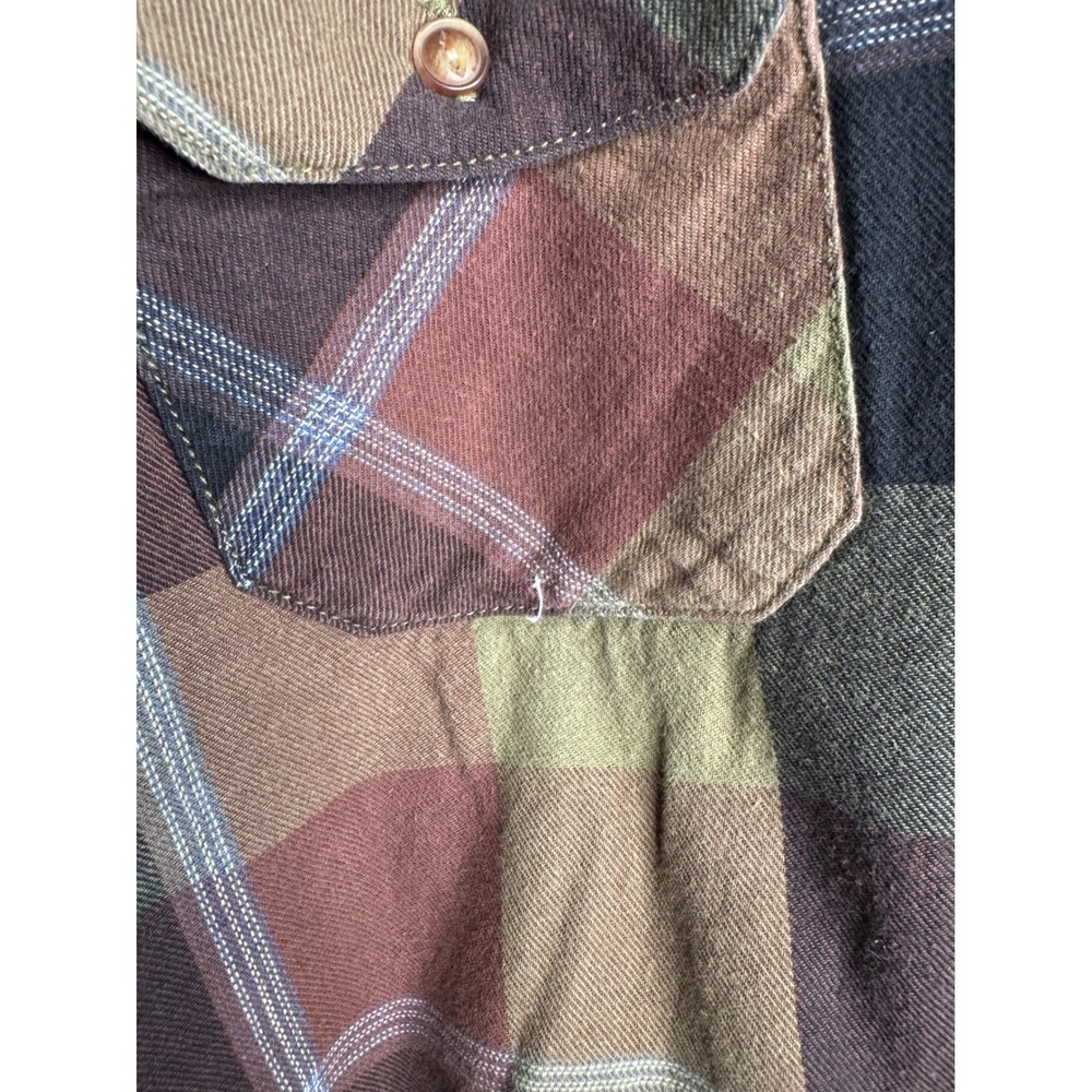 Levis Mens Plaid Sherpa Lined Flannel Shirt Jacket Brown Green Medium 3LDLW11051 - Picture 3 of 12